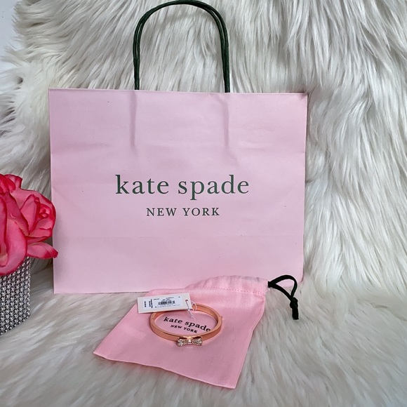 Kate Spade Ready Set Bow Bangle Bracelet Rose GoldTone O0RU1567 - Picture 9 of 10